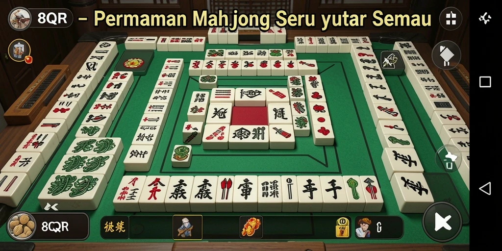 Screenshot utama 8QR menampilkan gameplay Mahjong yang menarik dan menantang.