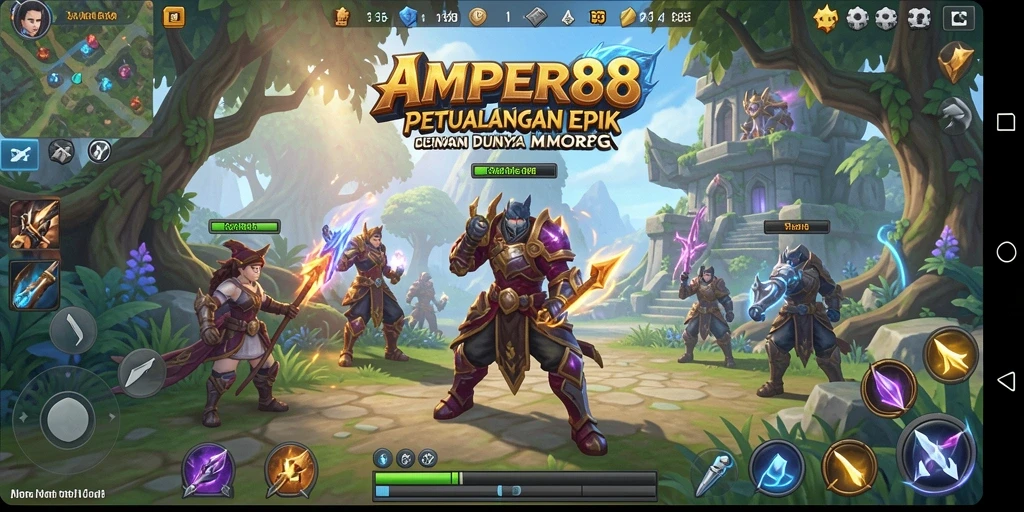 Gameplay <strong>AMPER88</strong> dengan aksi pertempuran seru dan interaksi antar pemain.