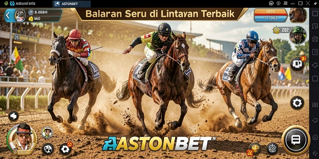 Tampilan gameplay balapan seru di ASTONBET.