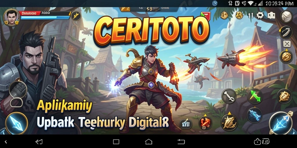 Screenshot dari aplikasi CERITOTO menunjukkan antarmuka pengguna yang intuitif.