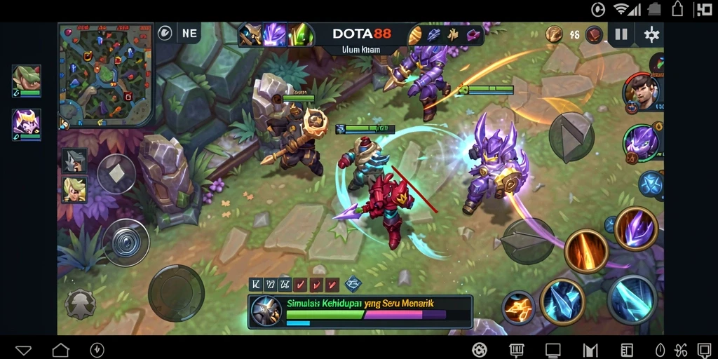 Tampilan gameplay mendalam dan interaktif dari DOTA88.