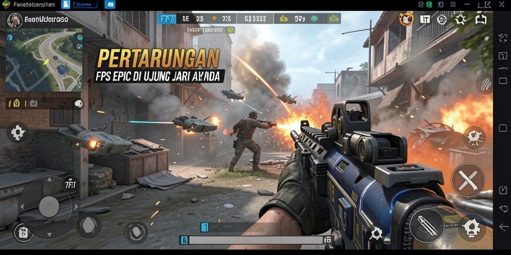 Tampilan menarik dari gameplay F7F7 dengan aksi tembak-menembak yang mendebarkan.