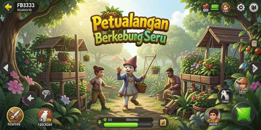 Tampilan gameplay FB333 yang menarik dan interaktif dalam berkebun.
