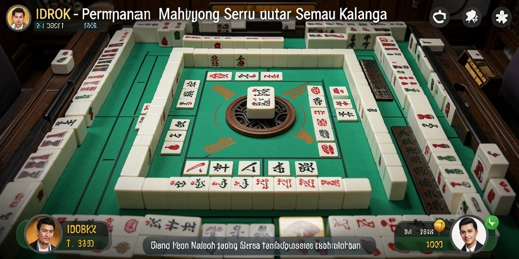 Tampilan gameplay menawan dalam permainan Mahjong IDROK.