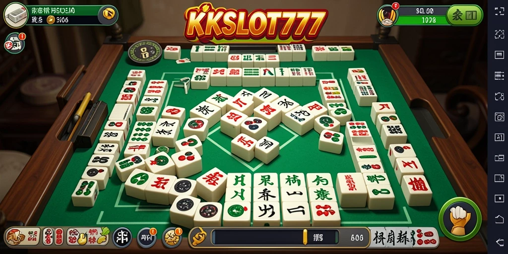 Tampilan gameplay seru dari KKSLOT777 saat memainkan Mahjong.