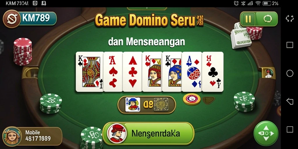 Screenshot gameplay menampilkan suasana seru dalam bermain Domino.