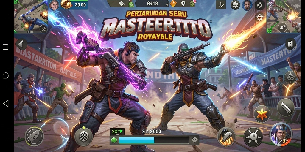 Tampilan gameplay seru MASTERTOTO dalam pertarungan Battle Royale.