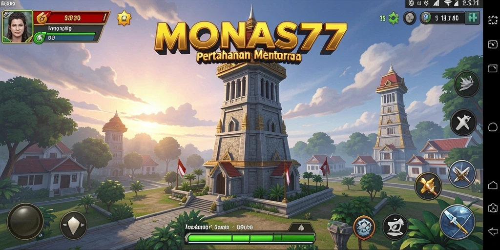 Gameplay Tower Defense yang menegangkan di MONAS77.