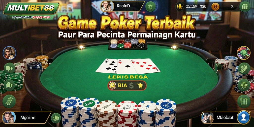Screenshot MULTIBET88 menampilkan aksi seru permainan Poker yang menegangkan.