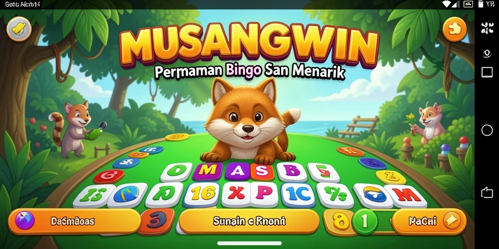 Tampilan screenshot utama MUSANGWIN menampilkan gameplay seru Bingo.