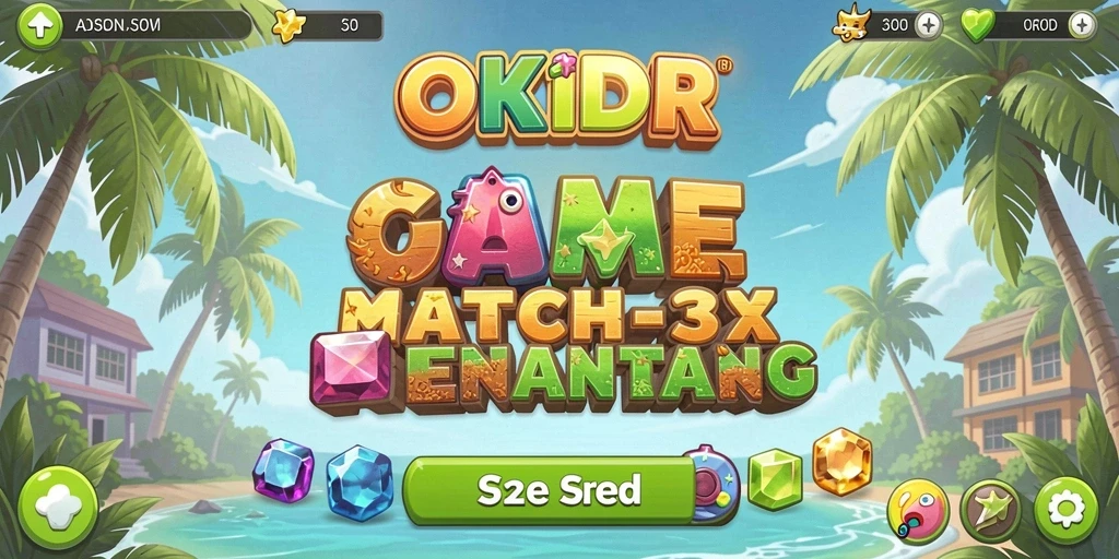 Tampilan gameplay seru dari game Match-3 OKIDR.