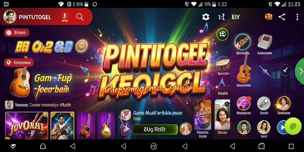 Screenshot PINTUTOGEL menampilkan pengguna menikmati gameplay musik yang seru.