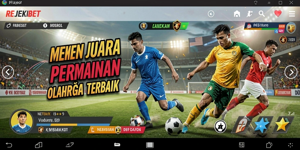 Tampilan gameplay menyerupai pertandingan olahraga nyata yang mengasyikkan.