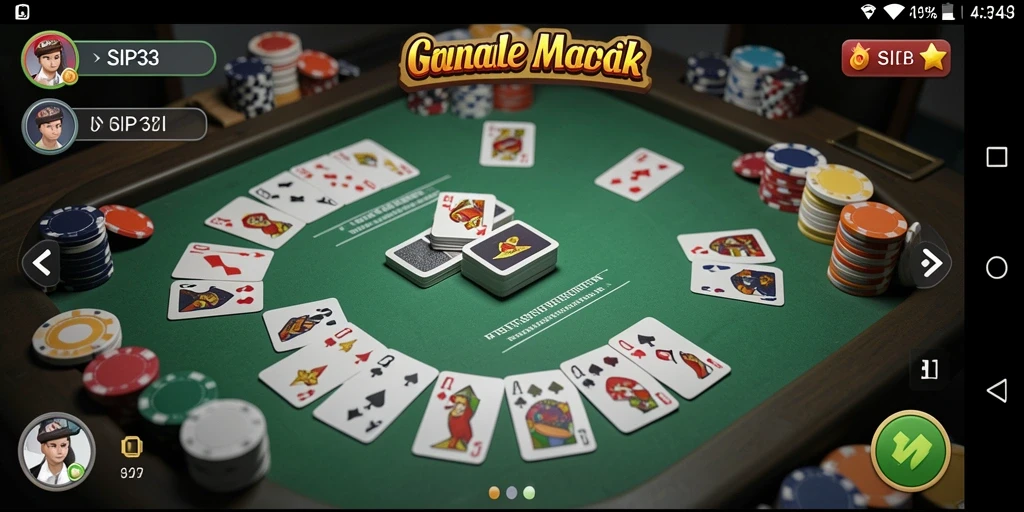 Tampilan gameplay seru dalam SIP33 saat bermain Gaple secara online.