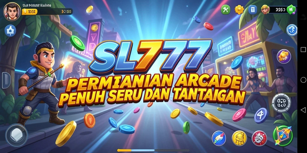 Screenshot utama SL777 menampilkan aksi gameplay Arcade yang seru.