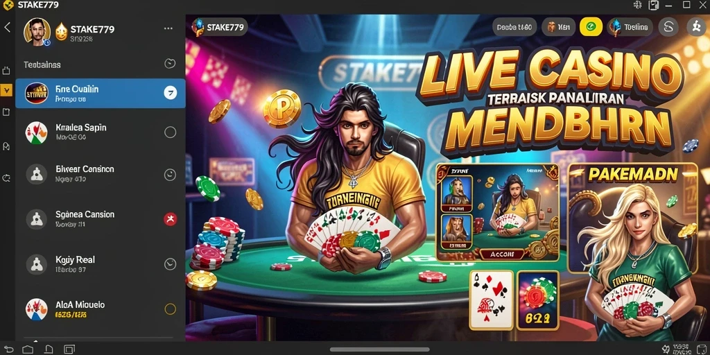 Tampilan gameplay Live Casino STAKE779 yang mendebarkan.