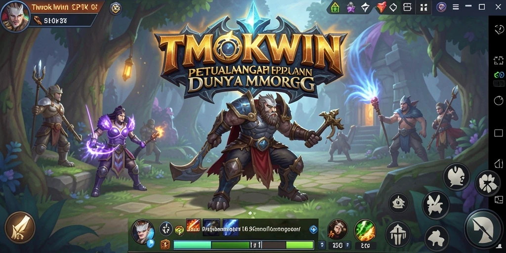 Screenshot dari gameplay TMOKWIN yang menampilkan pertarungan mendebarkan.