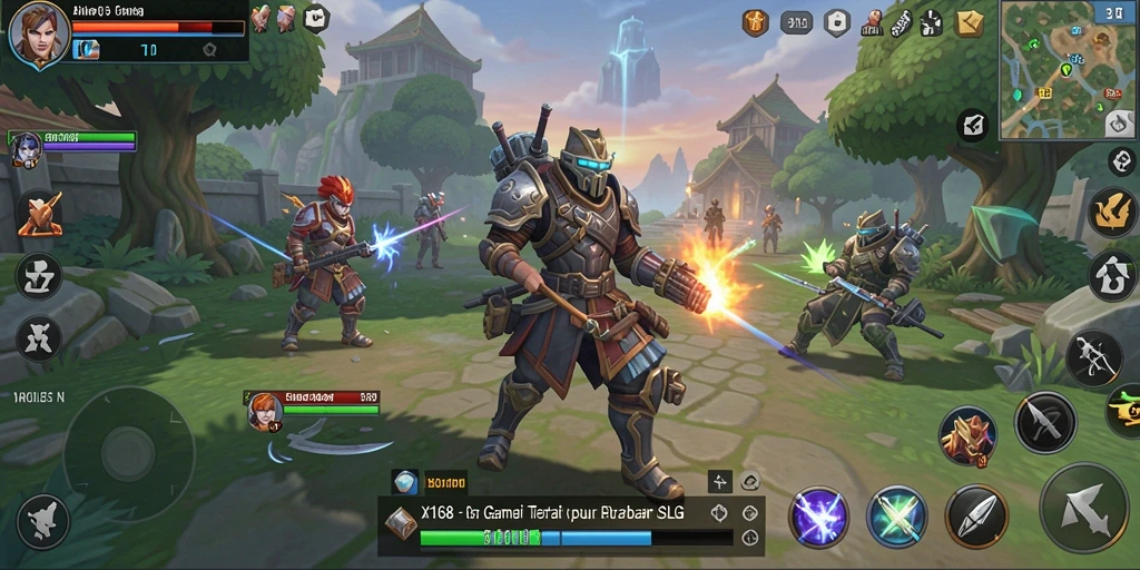 Tampilan gameplay X168 yang menarik dengan berbagai strategi pertempuran.